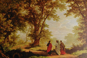 Painting of Jesus on the road to emmaus